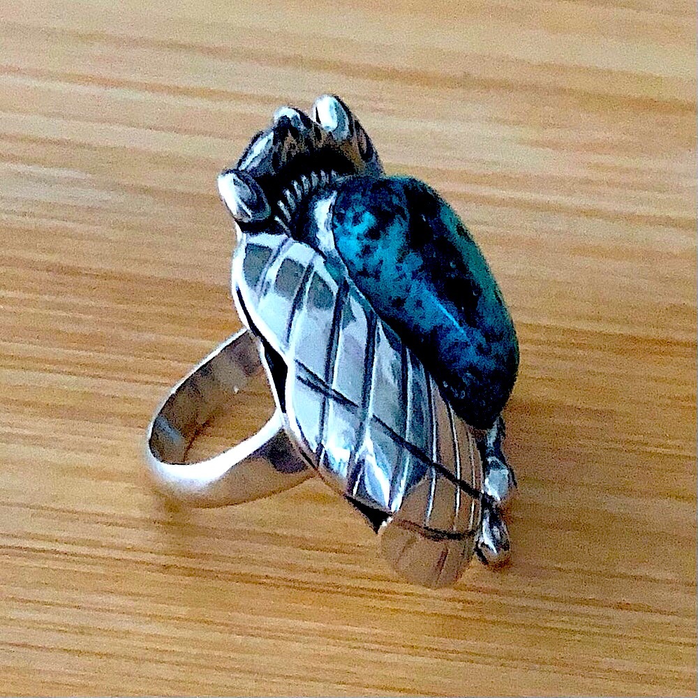 $192 Vintage Southwest Native American Estate Ring Sterling Size 8 & 3/4